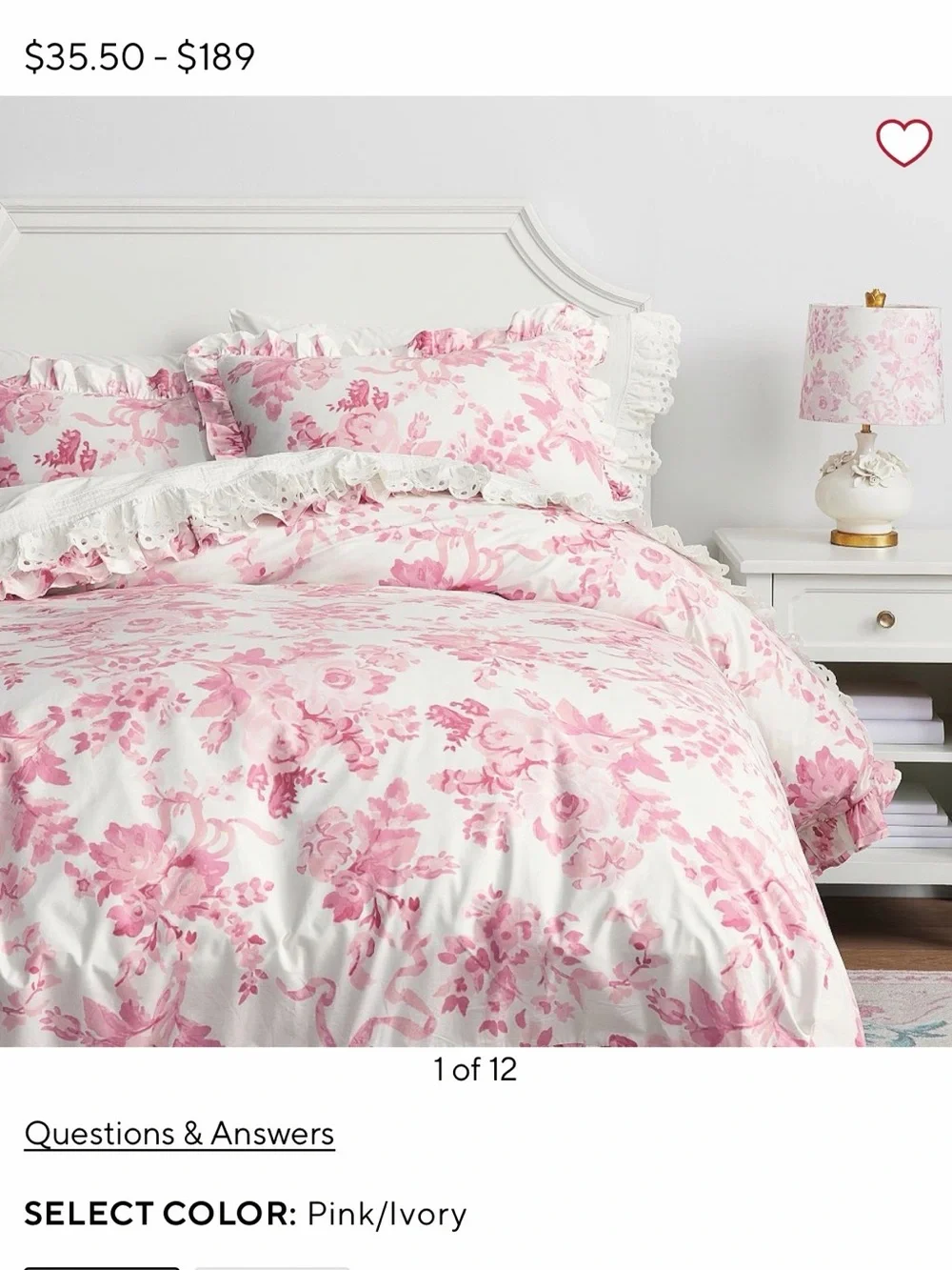 Pottery Barn LoveShackFancy Duvet Set Twin